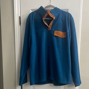 Blue Pullover with Orange Accents